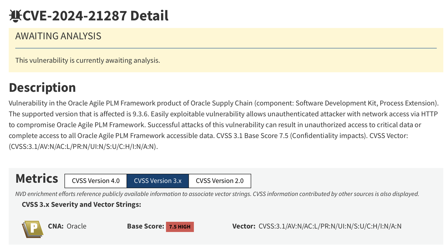 Oracle 产品生命周期管理系统 Agile 曝高危信息泄露漏洞，已被黑客用于攻击